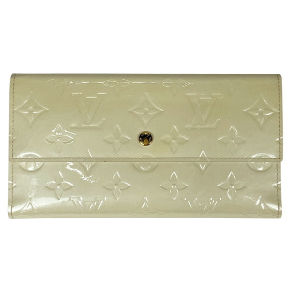 Louis Vuitton Porte Tresor Tri Wallet Billfold Coin Vernis Perle White - Picture 1 of 6